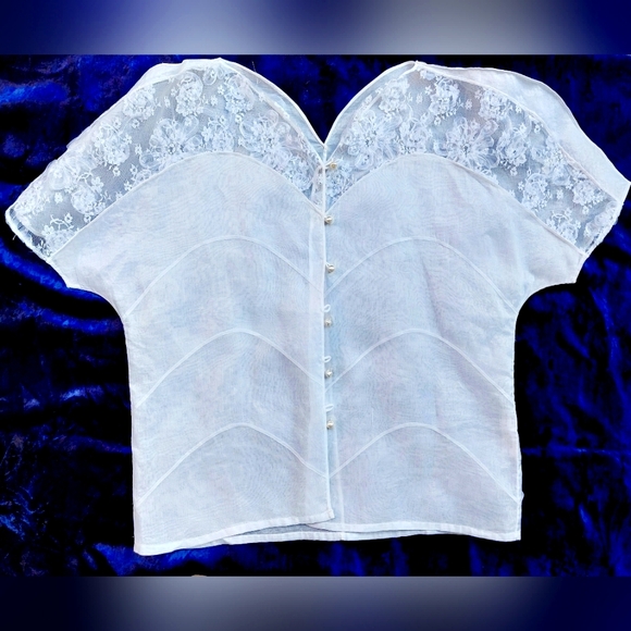 Blouse Women White Cotton Size S - Picture 1 of 13